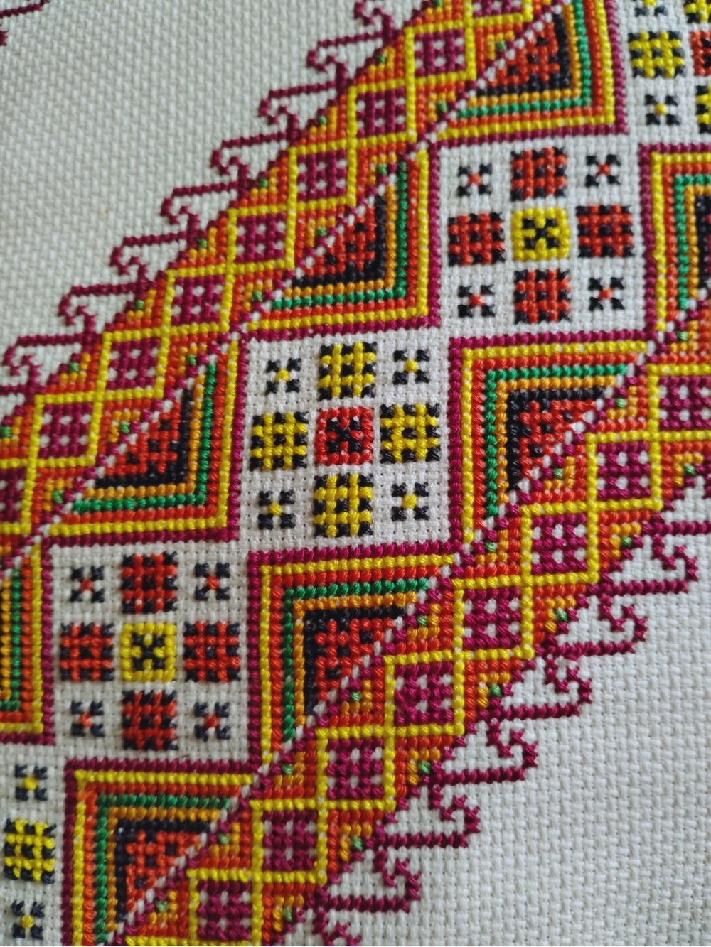 Vintage Ukrainian Vyshyvanka Hand Stitched Embroidery Pattern Pillow